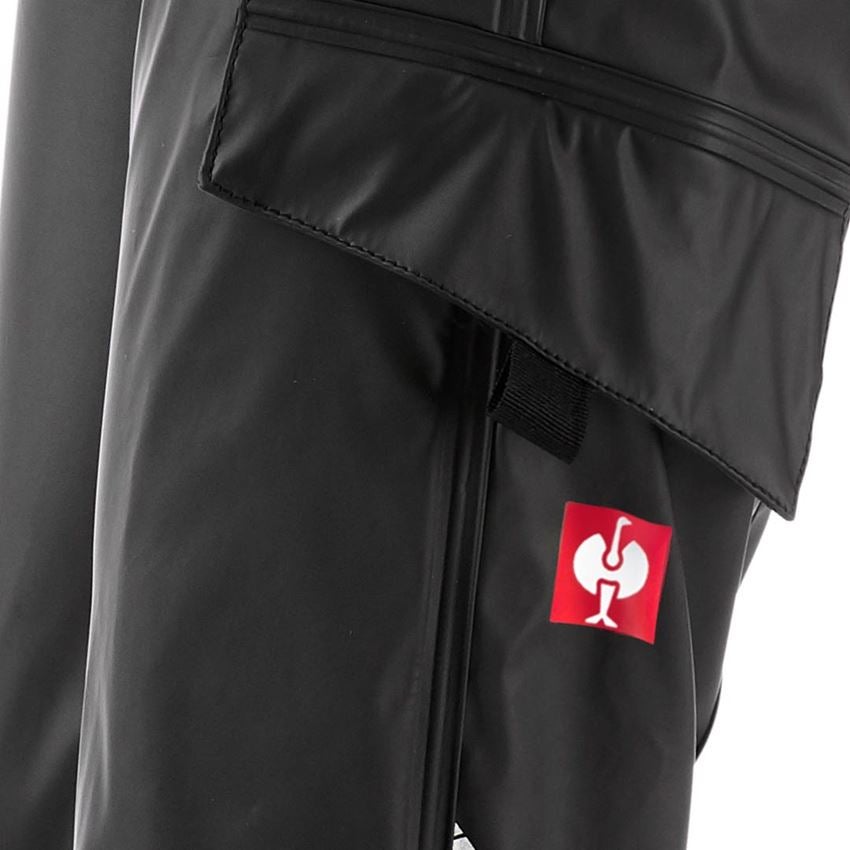 Trousers: Rain trousers e.s.motion 2020 superflex,children's + black/high-vis yellow/high-vis orange 2