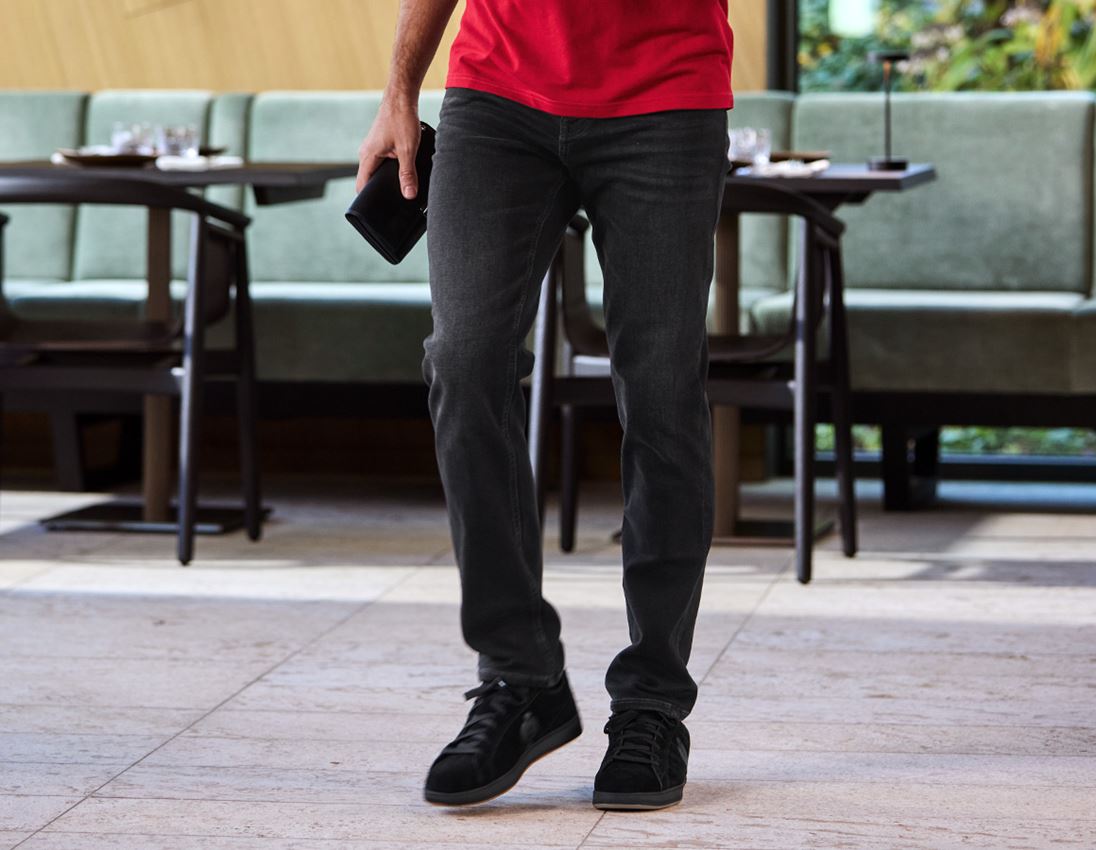 Work Trousers: e.s. 5-pocket jeans jog-denim + blackwashed
