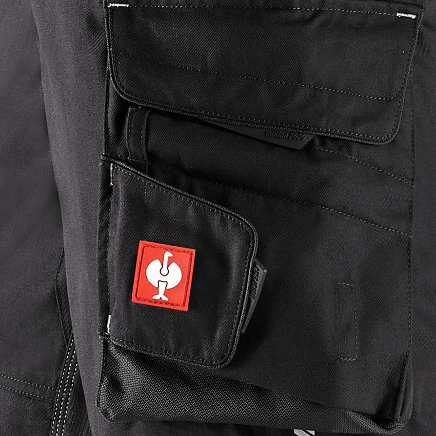 Work Trousers: 3/4 length trousers e.s.motion 2020 + black/platinum 2