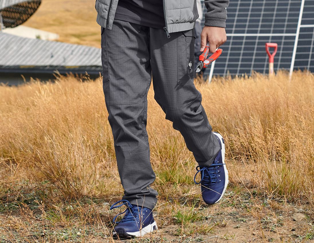 Trousers: Trousers e.s.concrete solid, children's + anthracite