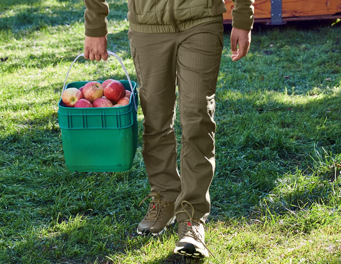 Topics: Trousers e.s.concrete solid, children's + mudgreen