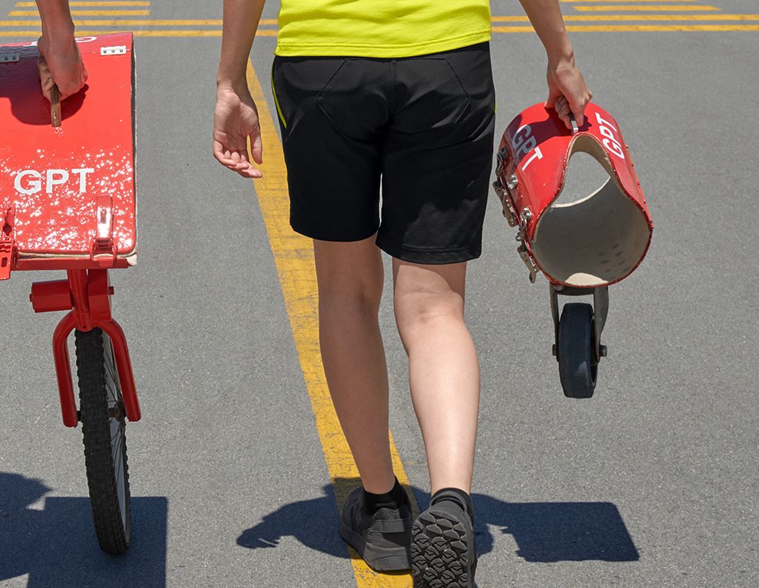 Work Trousers: Functional shorts e.s.trail, ladies' + black/acid yellow 2