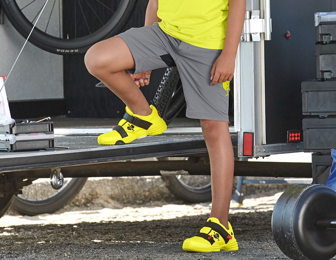 Shorts: Functional short e.s.trail, children's + basaltgrey/acid yellow