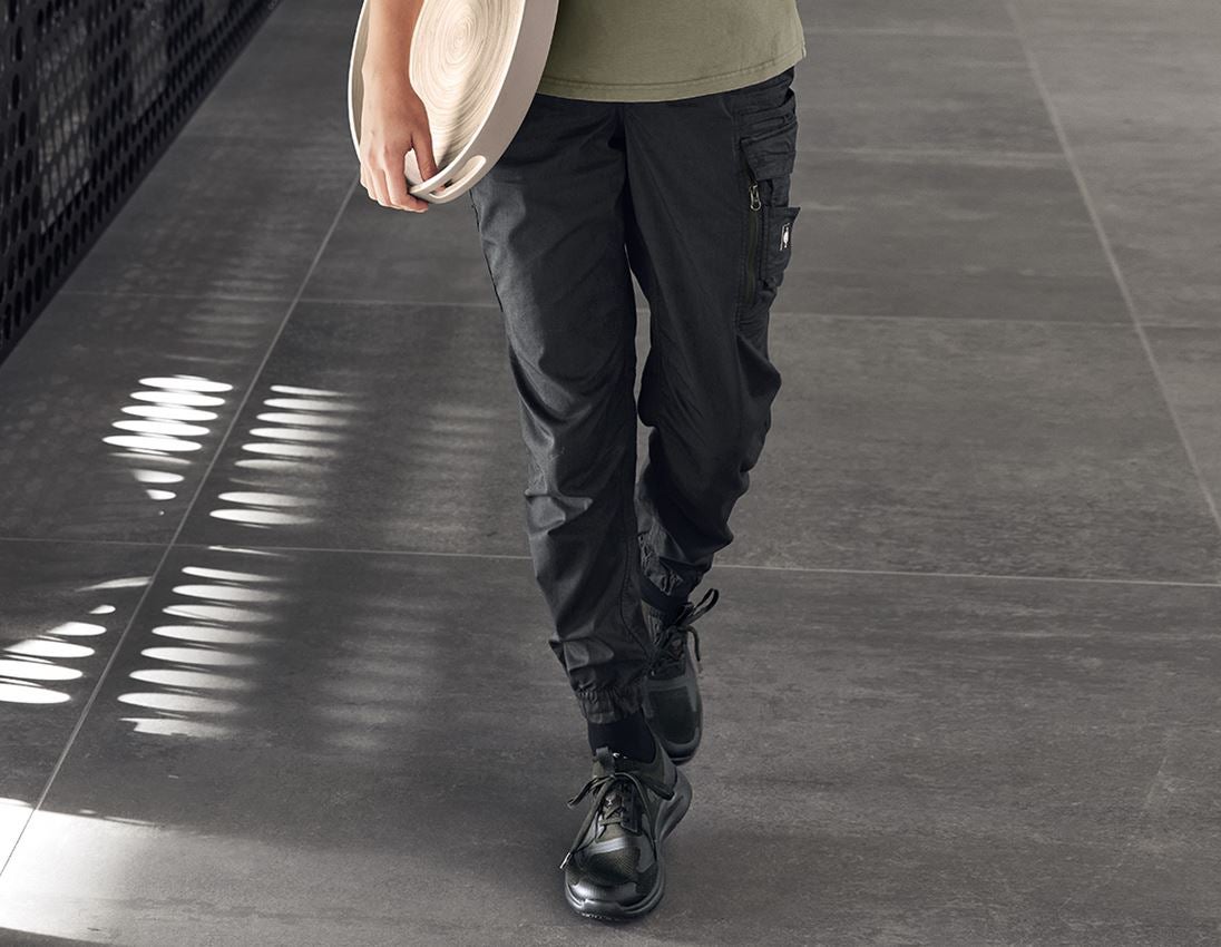 Work Trousers: Cargo trousers e.s.motion ten summer,ladies' + black 1