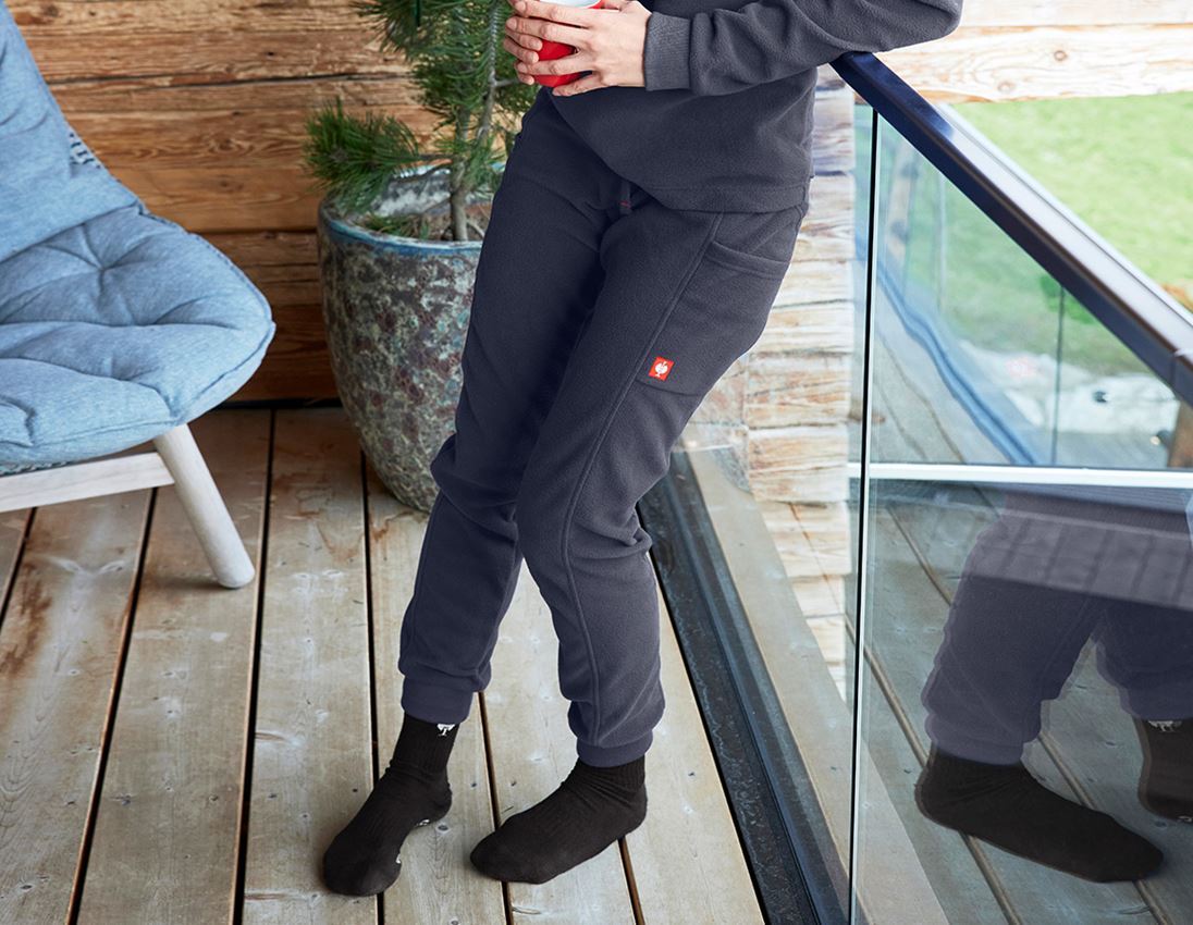 Accessories: e.s. Fleece Trousers, ladies' + navy