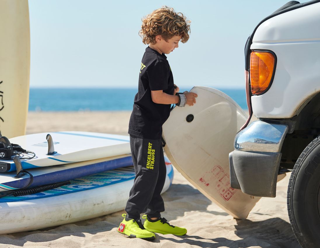 Clothing: Sweat pants light e.s.trail, children's + black/acid yellow 1