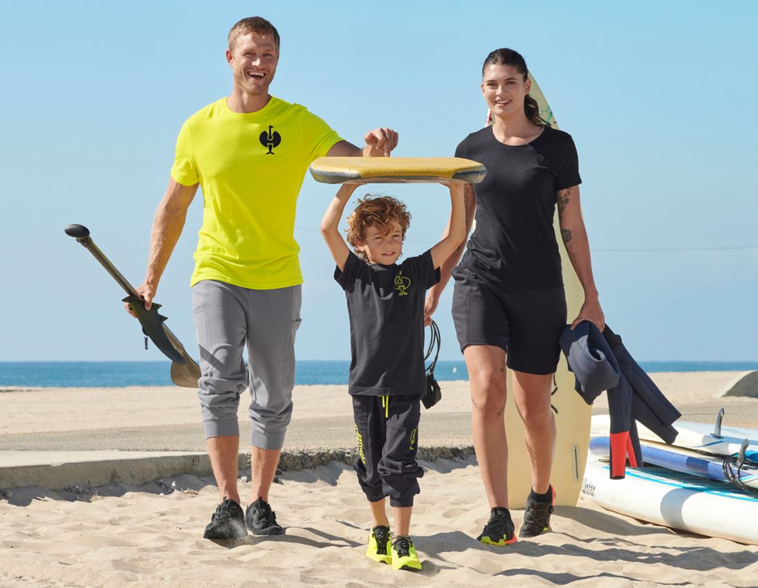 Clothing: Sweat pants light e.s.trail, children's + black/acid yellow 3