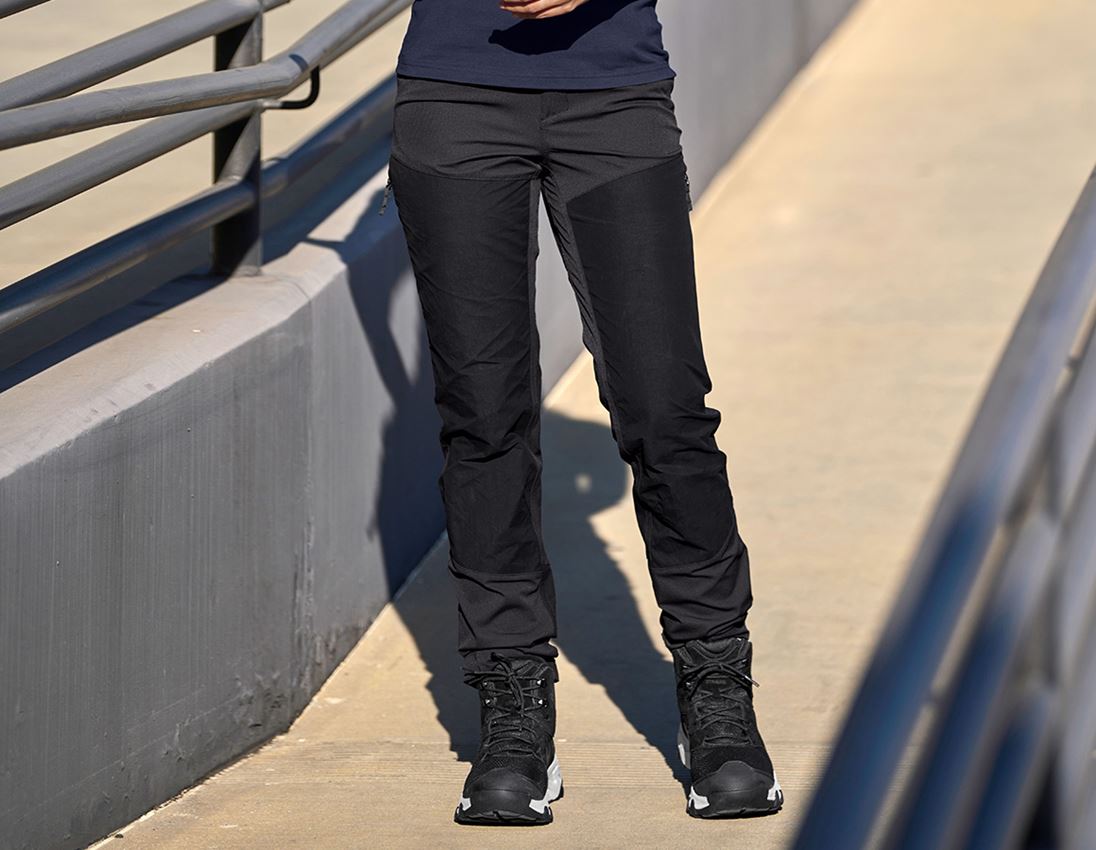 Work Trousers: Hybrid functional trousers e.s.trail, ladies' + black