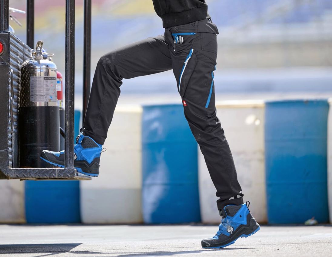 Work Trousers: Multipocket trousers e.s.ambition, ladies' + graphite/gentianblue 1