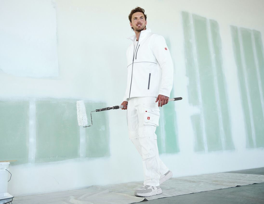 Work Trousers: Stretch trousers e.s.line.core + white/platinum 4