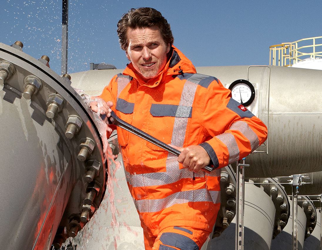 Work Jackets: High-vis functional jacket e.s.prestige + high-vis orange/grey