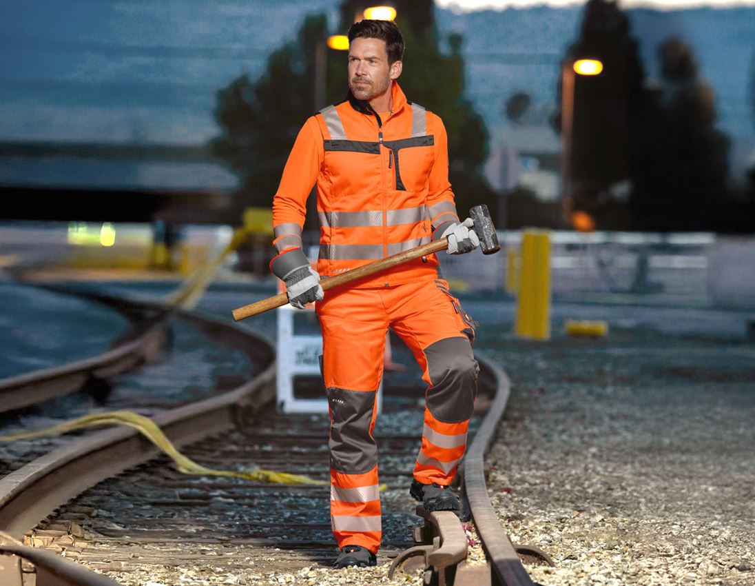 Work Trousers: High-vis trousers e.s.motion + high-vis orange/anthracite 2