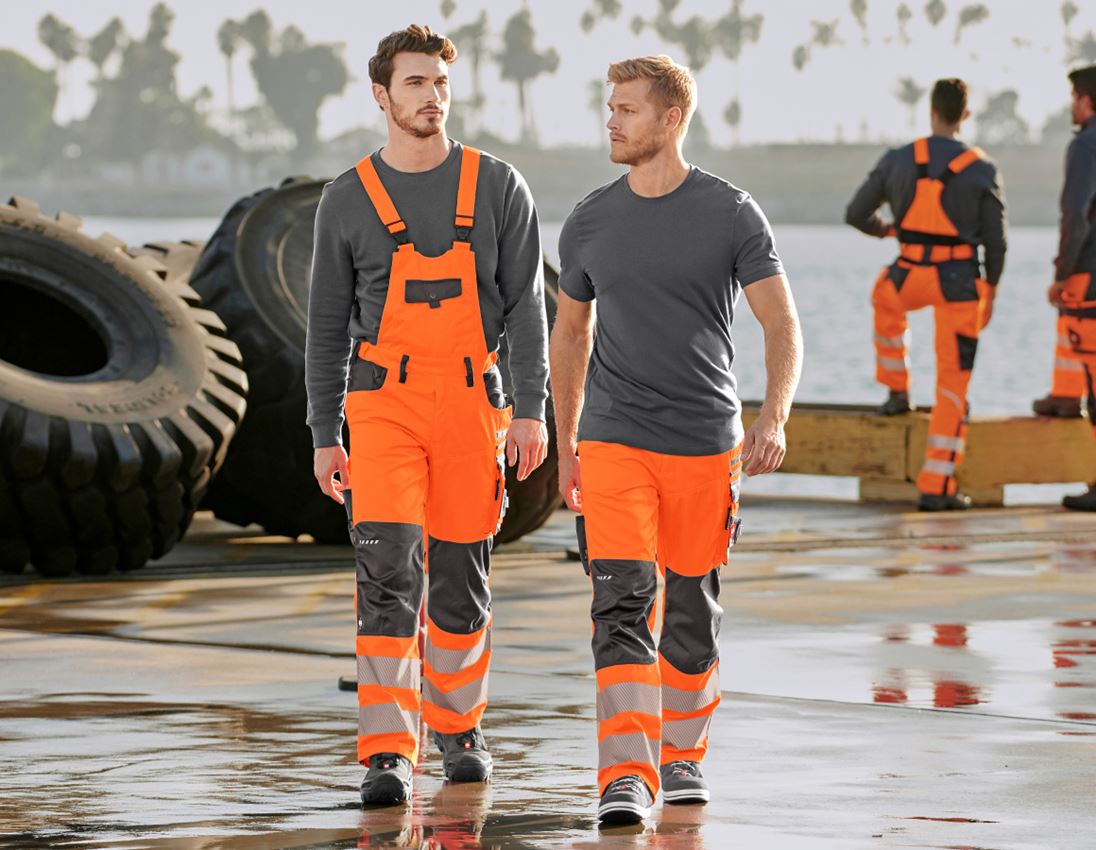 Work Trousers: High-vis trousers e.s.motion + high-vis orange/anthracite 3