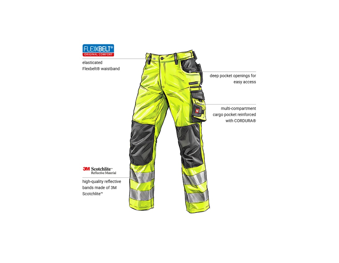 Topics: High-vis trousers e.s.motion + high-vis yellow/anthracite 1