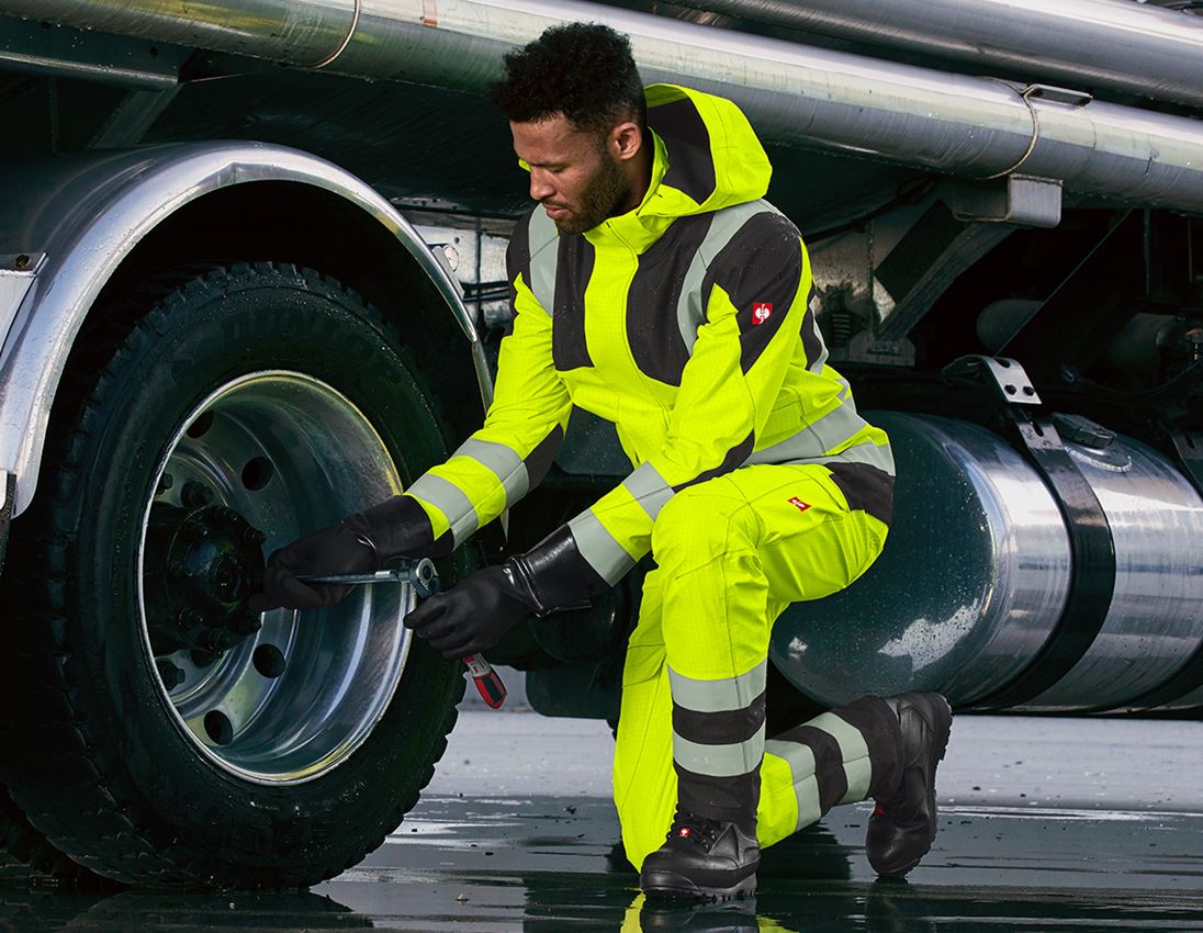 Work Jackets: e.s. Weatherproof jacket multinorm high-vis + high-vis yellow/black 1