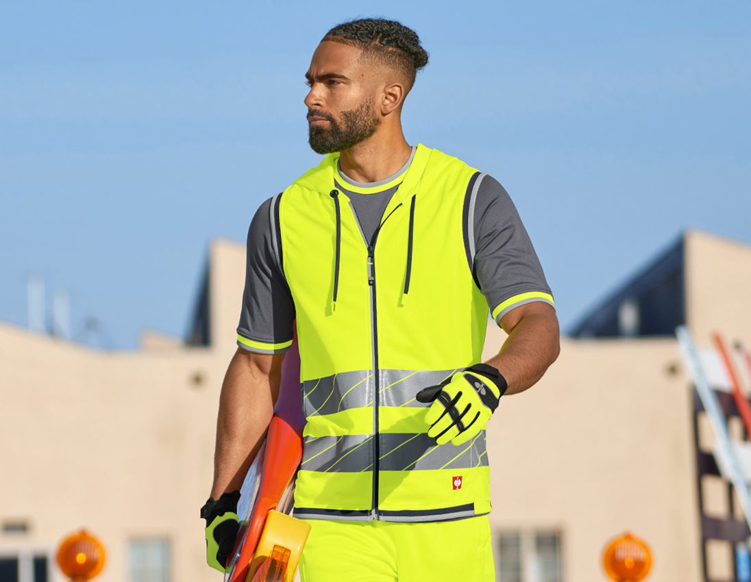 Work Body Warmer: High-vis functional bodywarmer e.s.ambition + high-vis yellow/anthracite