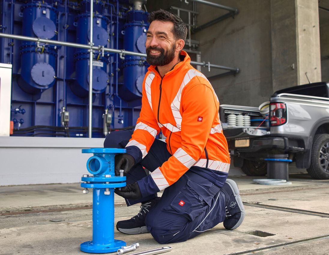 Work Jackets: High-vis softshell jacket e.s.line.core + high-vis orange/navy 3