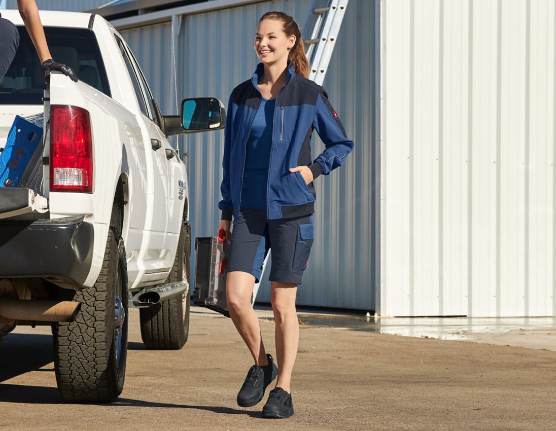 Work Trousers: Functional short e.s.dynashield, ladies' + cobalt/pacific 1