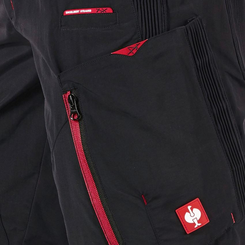 Work Trousers: e.s. Functional shorts Superlite + black/red 2