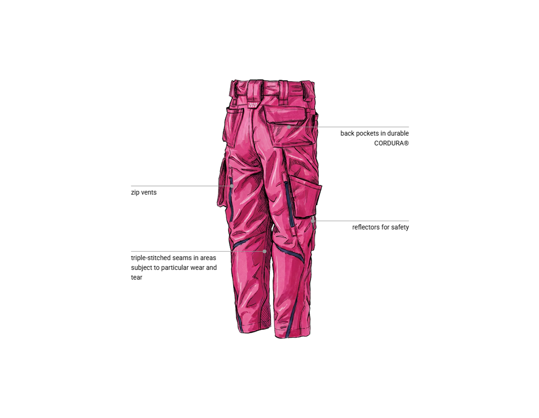 Trousers: Trousers e.s.motion 2020, children's + berry/navy 2