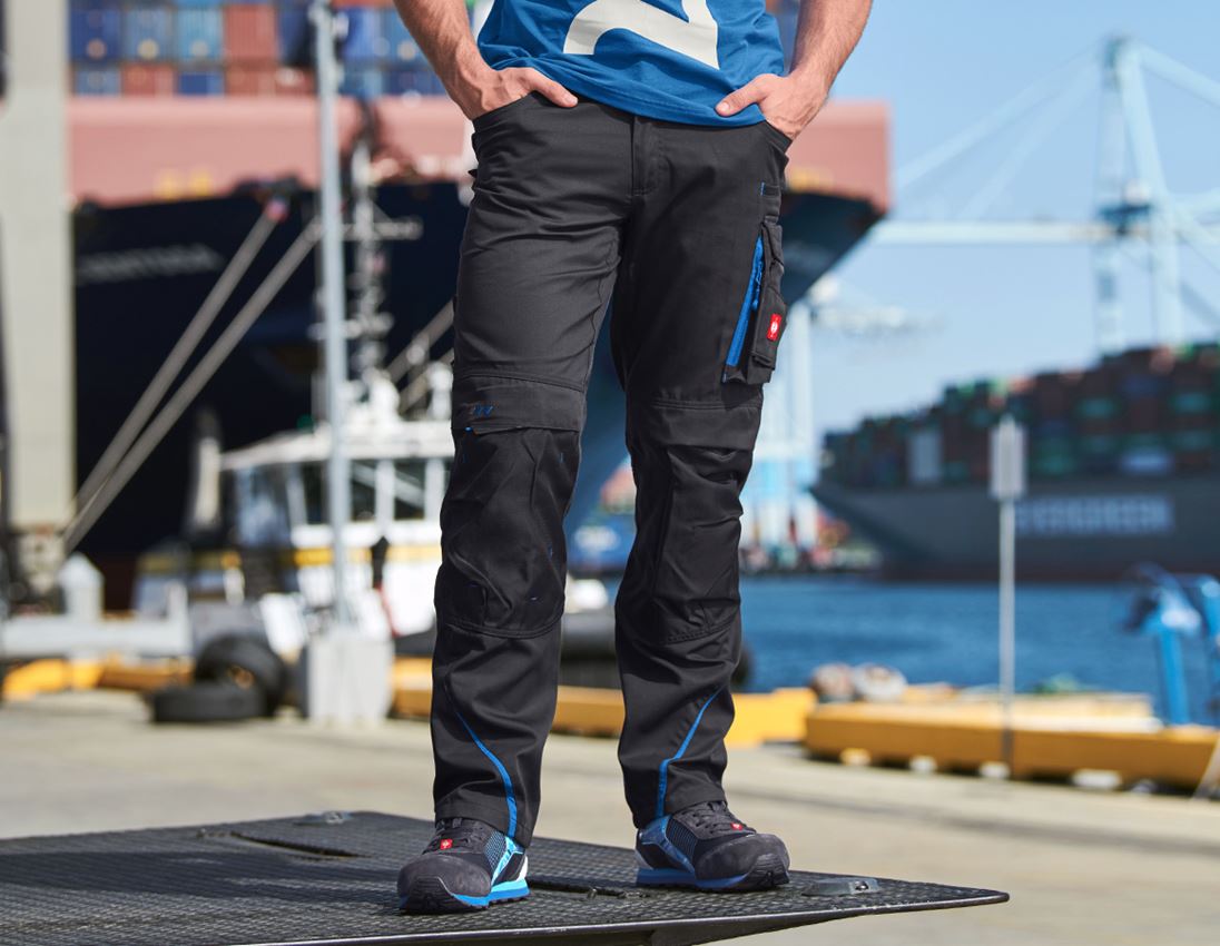 Work Trousers: Trousers e.s.motion 2020 + graphite/gentianblue