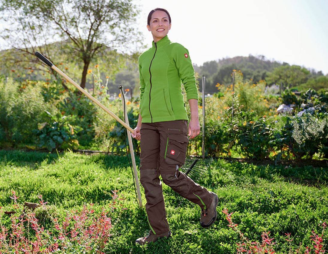 Work Trousers: Ladies' trousers e.s.motion 2020 + chestnut/seagreen 1
