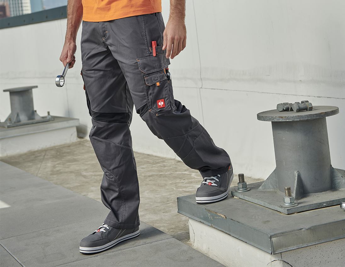 Work Trousers: Trousers e.s.akzent + anthracite/orange