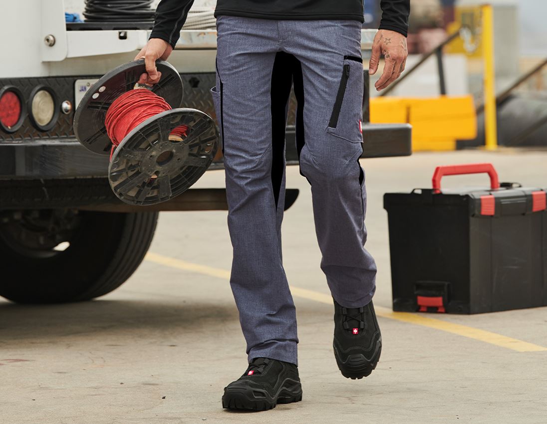 Work Trousers: Trousers e.s.vision, men's + pacific melange/black