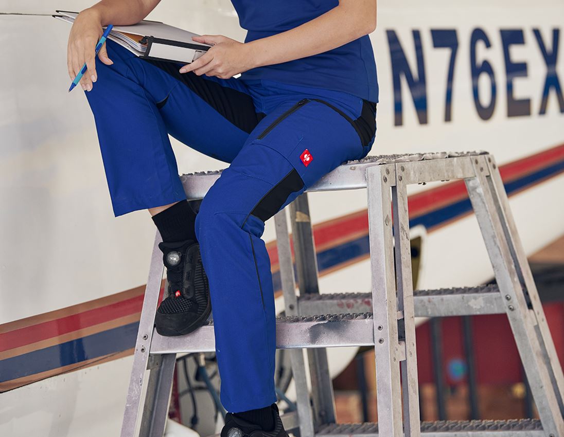 Work Trousers: Ladies' trousers e.s.vision + royalblue/black 1
