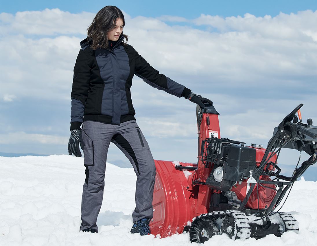 Work Trousers: Winter ladies' trousers e.s.vision + pacific melange/black 1