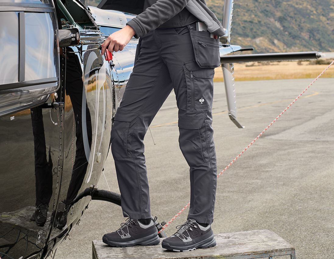 Work Trousers: Trousers e.s.concrete solid, ladies' + anthracite
