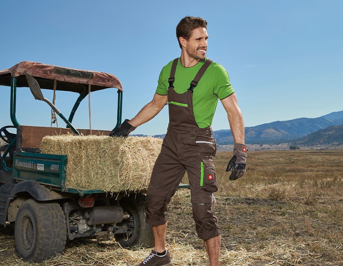 Work Trousers: 3/4 bib & brace e.s.motion 2020 + chestnut/seagreen 1