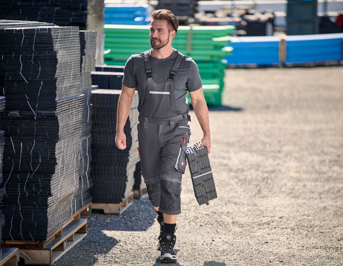 Work Trousers: 3/4 bib & brace e.s.motion 2020 + anthracite/platinum