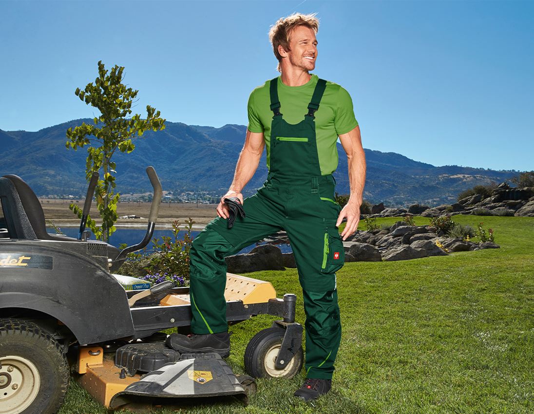 Work Trousers: Bib & brace e.s.motion 2020 + green/seagreen