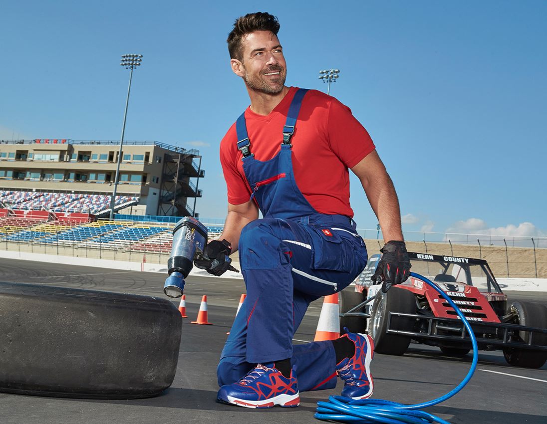 Work Trousers: Bib & brace e.s.motion 2020 + royal/fiery red 1