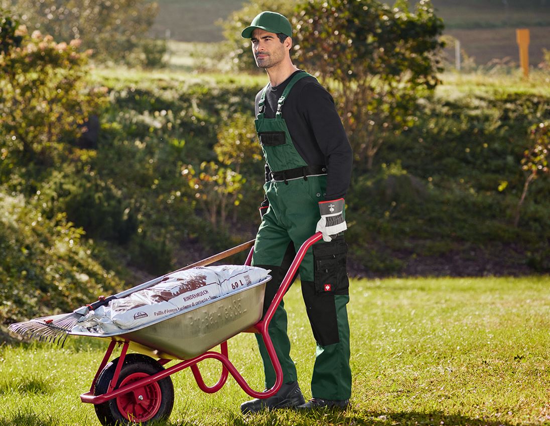 Work Trousers: Bib & Brace e.s.image + green/black