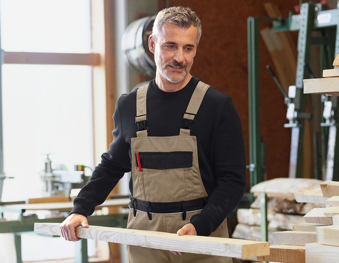 Work Trousers: Bib & Brace e.s.image + khaki/black 1