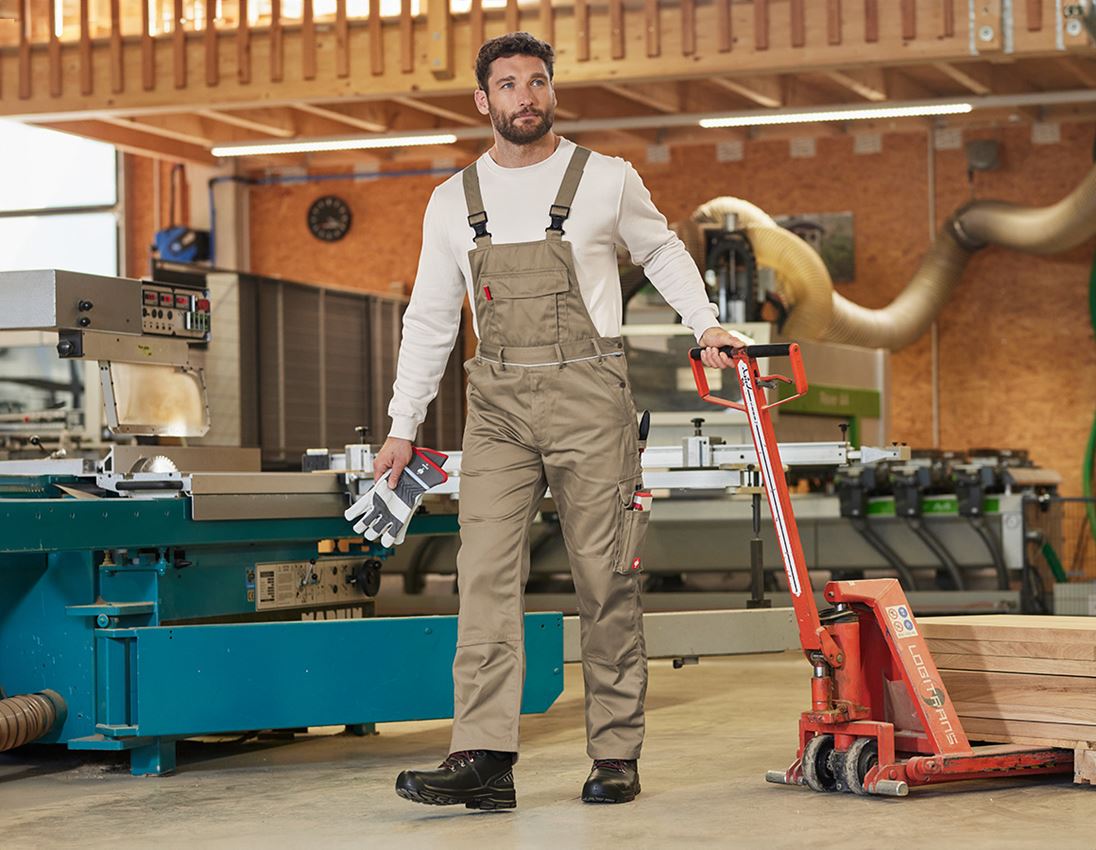 Work Trousers: Bib & brace e.s.classic  + khaki