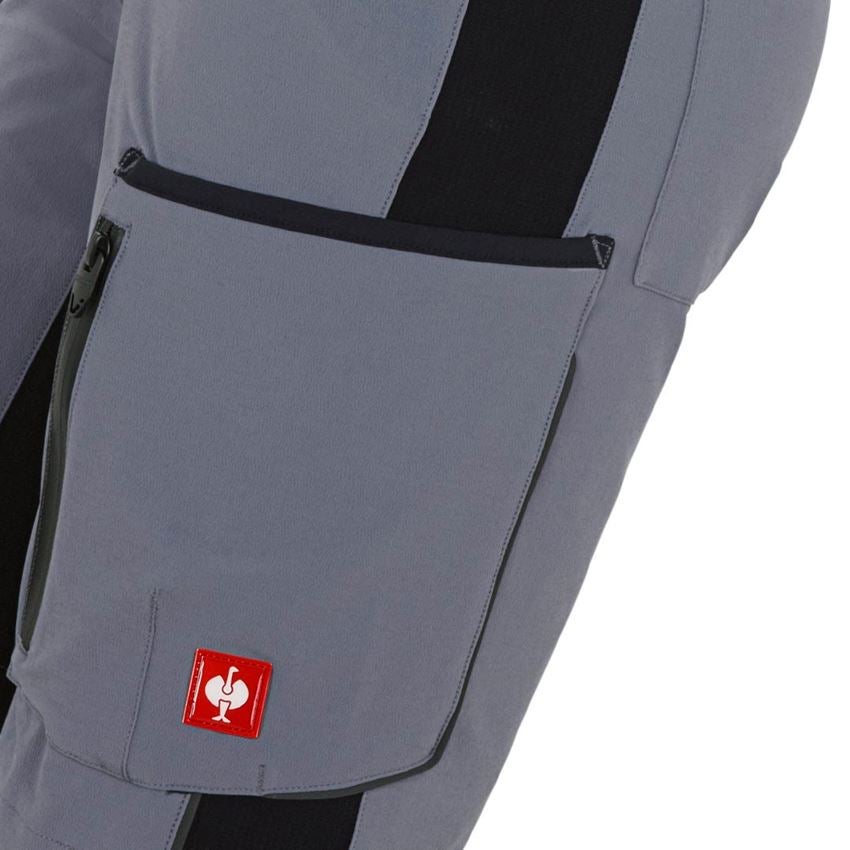 Work Trousers: Shorts e.s.vision stretch, ladies' + grey/black 2