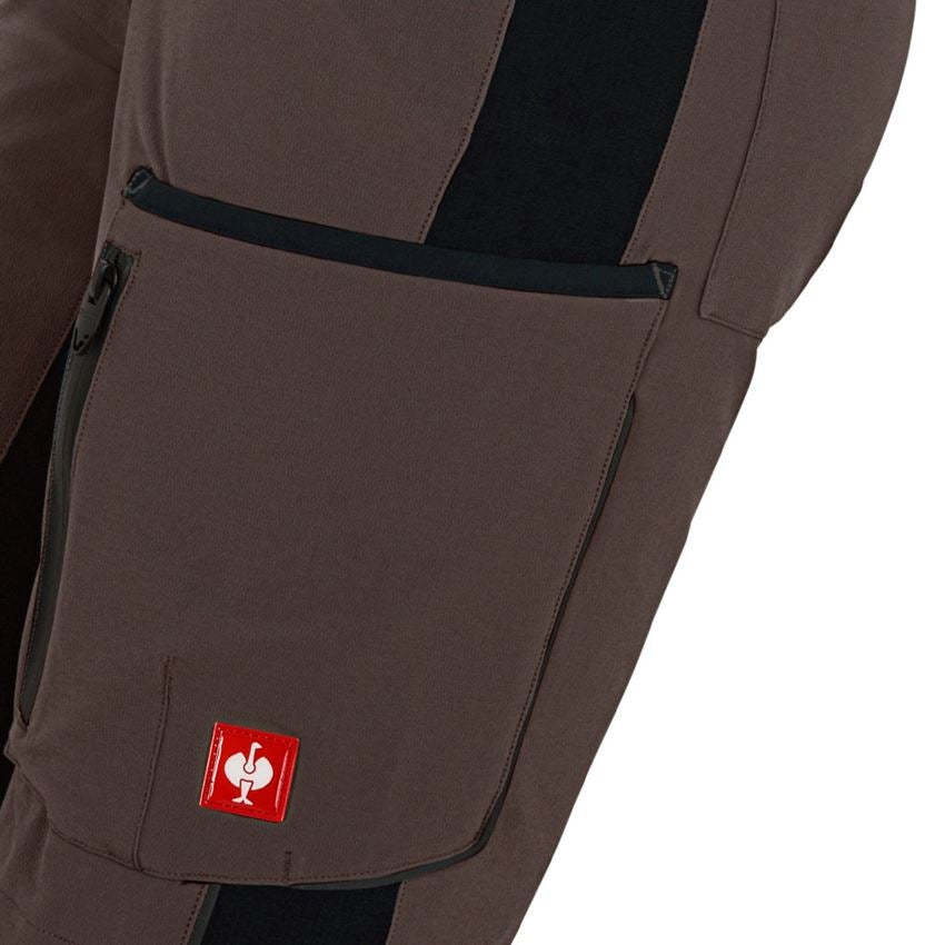 Work Trousers: Shorts e.s.vision stretch, ladies' + chestnut/black 2