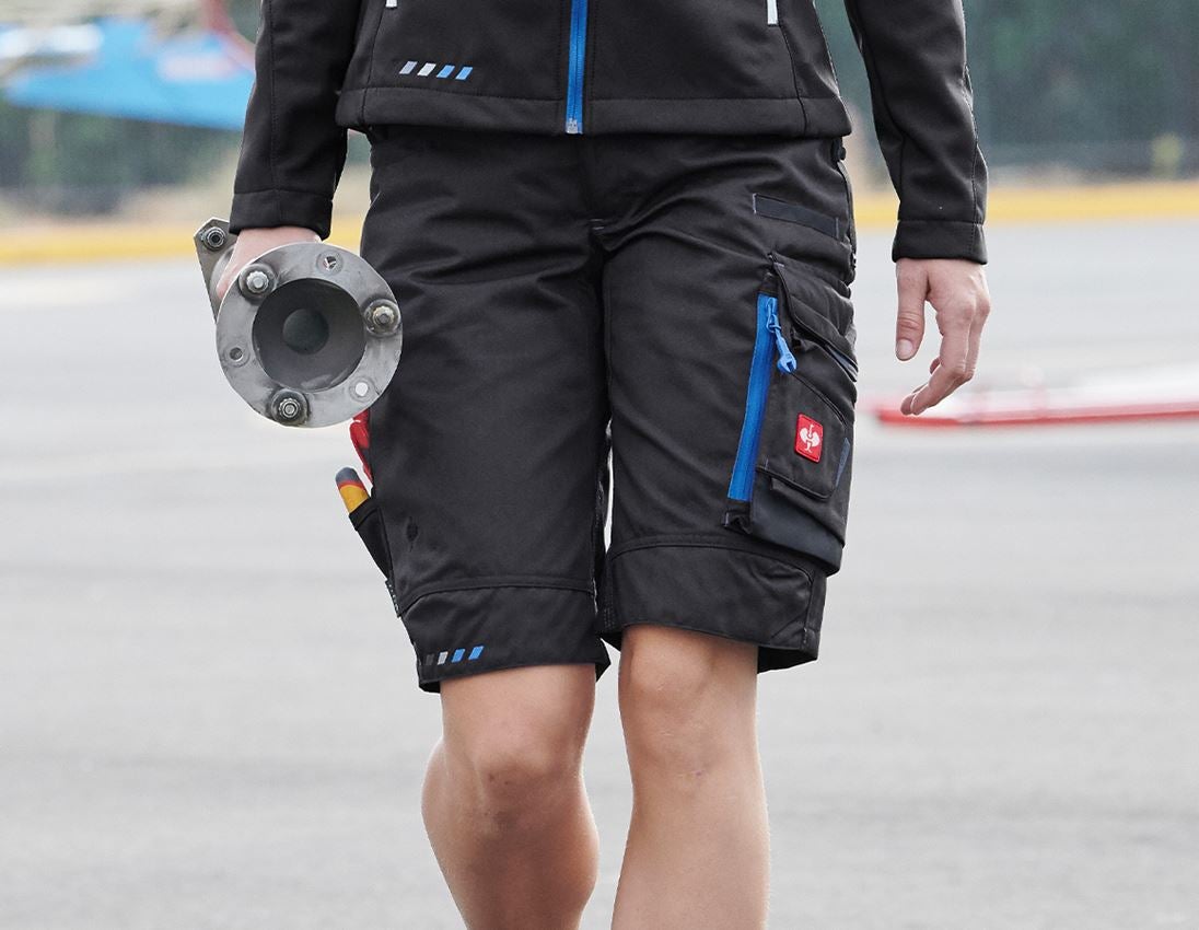 Work Trousers: Shorts e.s.motion 2020, ladies' + graphite/gentianblue