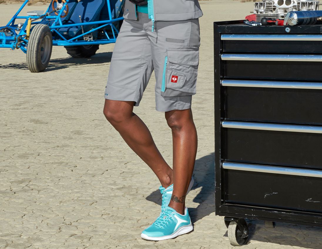 Work Trousers: Shorts e.s.motion 2020, ladies' + platinum/capri