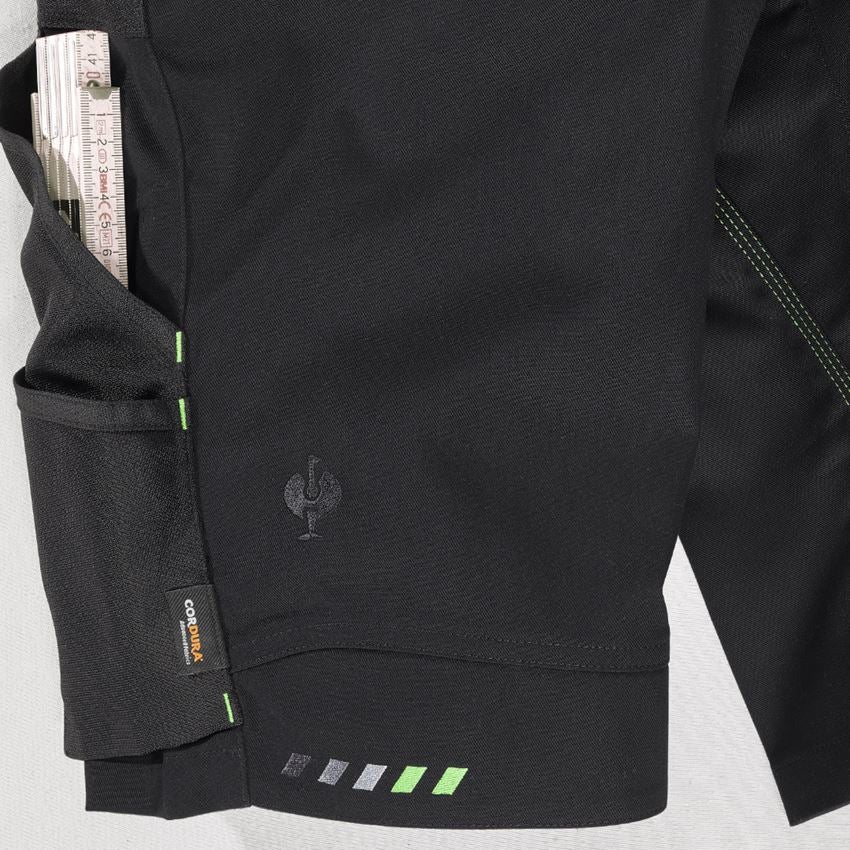 Work Trousers: Shorts e.s.motion 2020, ladies' + black/seagreen 2
