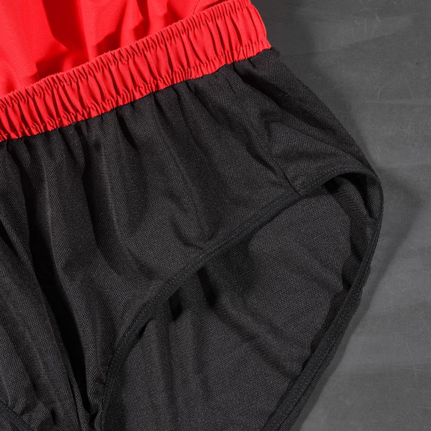 Work Trousers: Bathing shorts e.s.trail + straussred/acid yellow 2