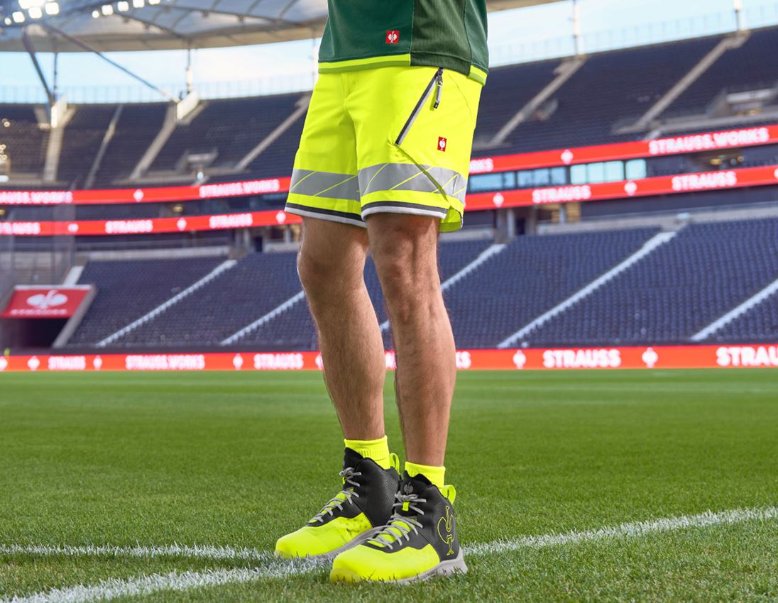 Work Trousers: Reflex functional shorts e.s.ambition + high-vis yellow/anthracite 4