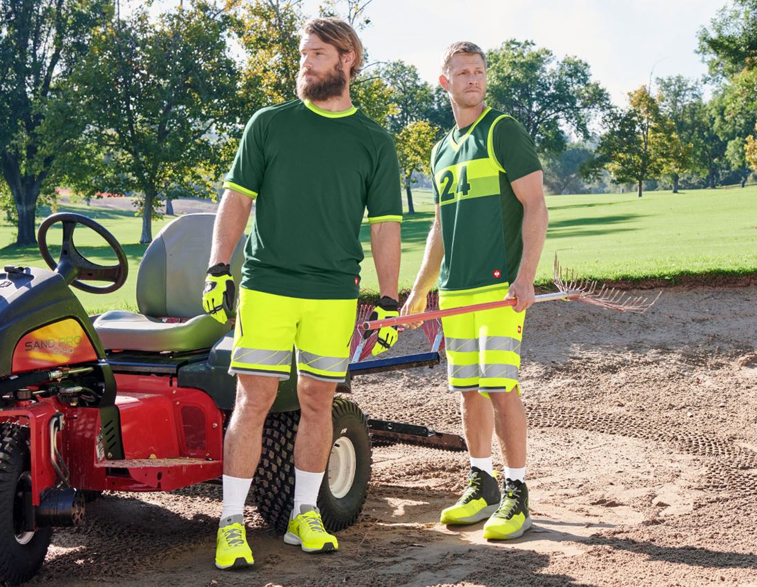 Work Trousers: Reflex functional shorts e.s.ambition + high-vis yellow/anthracite 7