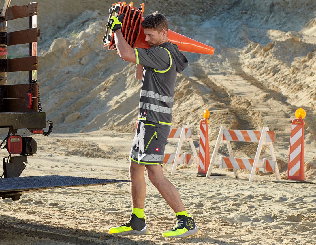 Work Trousers: Reflex functional shorts e.s.ambition + anthracite/high-vis yellow 4