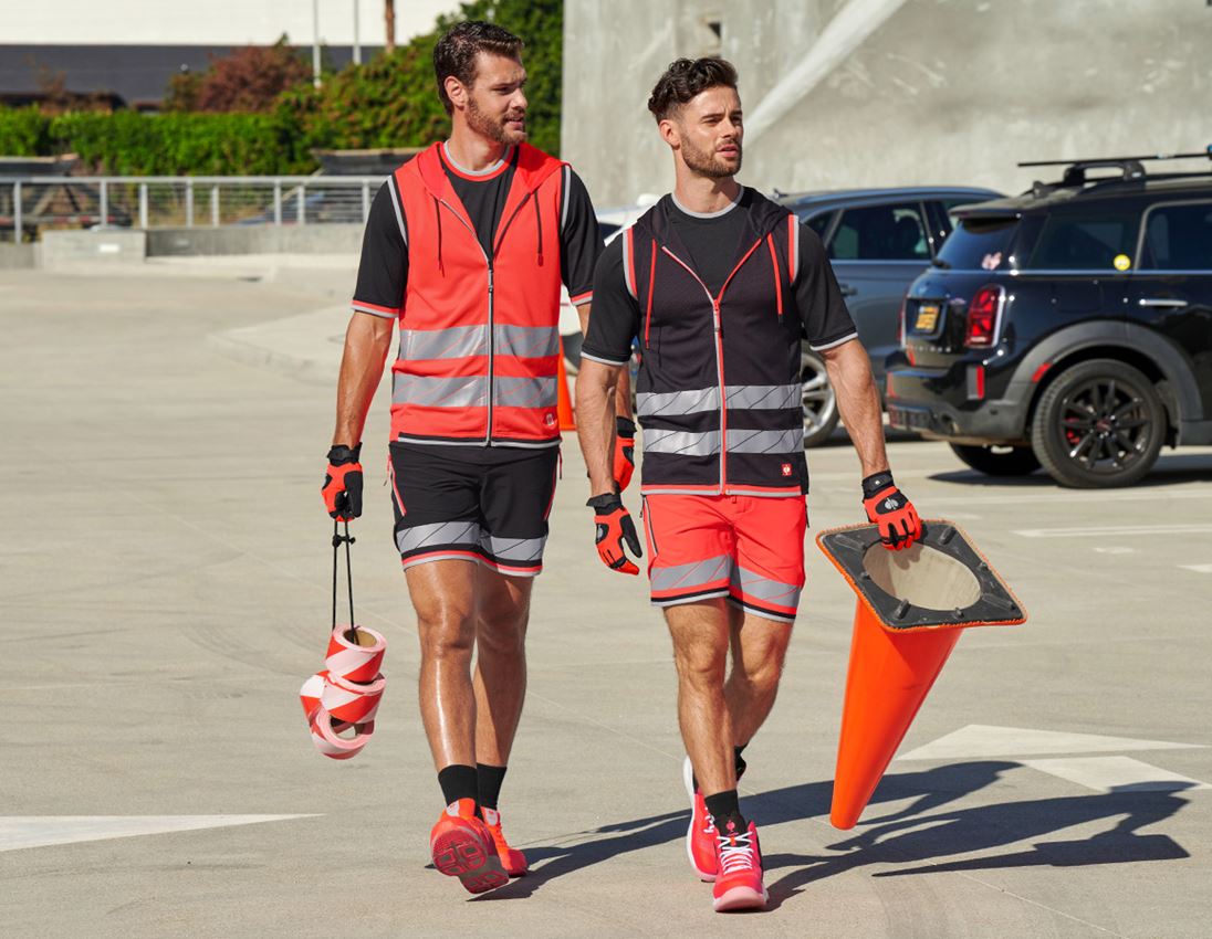 Work Trousers: Reflex functional shorts e.s.ambition + high-vis red/black 4