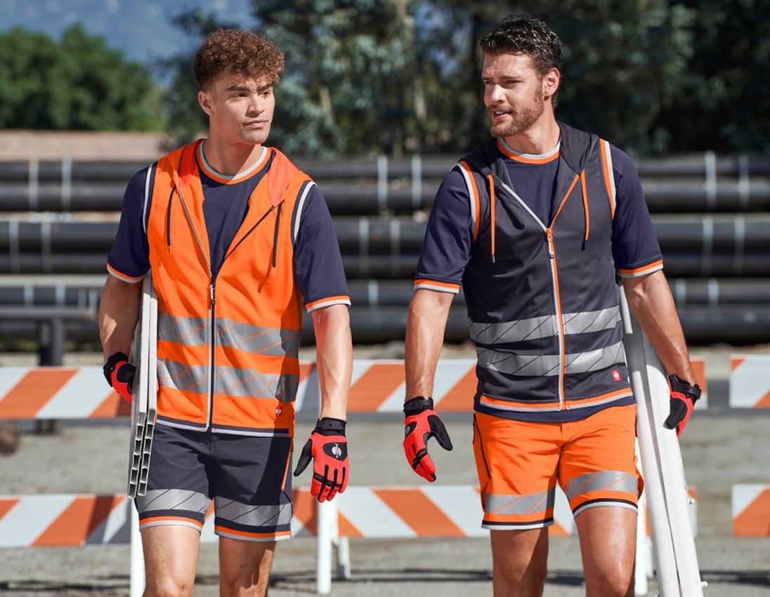 Work Trousers: Reflex functional shorts e.s.ambition + navy/high-vis orange 4