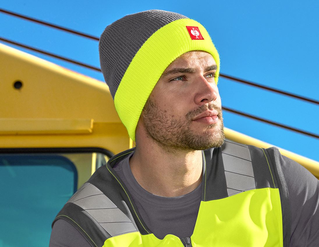 Accessories: Knitted hat e.s.motion 24/7 + anthracite/high-vis yellow 1